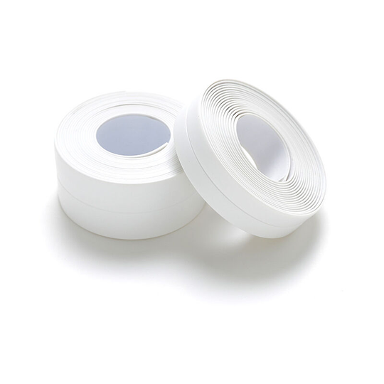 2 Pack Caulking Strips, Decorative Self Adhesive pe Sealing Tape, Used for Kitchen, Sink, Toilet, Bathroom, Tub, Floor, Wall, Edge Protector (White;