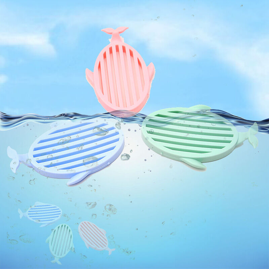 Sunflowergb - 3pcs Whale Drain Soap Dish Simple Portable Plastic Soap Dish Whale Drain Soap Dish Creative Home Bathroom Tools