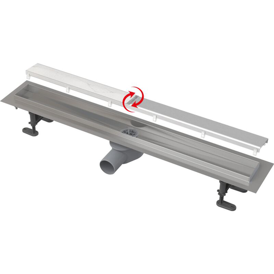 Alca - Fit and go shower channel with double-sided grate, stainless steel or custom coating (APZ13-DOUBLE9-550)