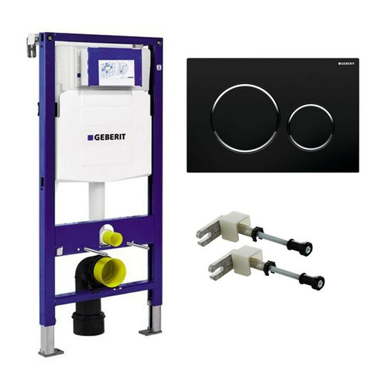 Geberit - duofix wc Frame 1.12m Dual Flush Cistern Frame UP320 Sigma20 Black Plate