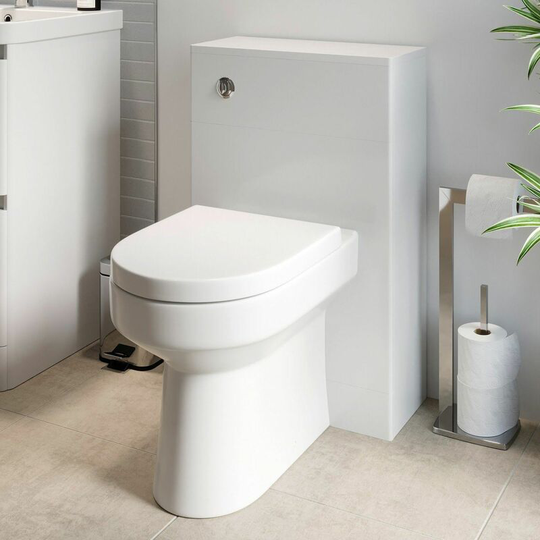 Regis - Modern Bathroom Toilet Unit Concealed Cistern wc btw Soft Close Seat White 500mm - White