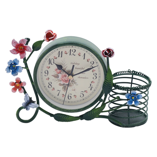 Digital Metal Electric Tabletop Clock in Green