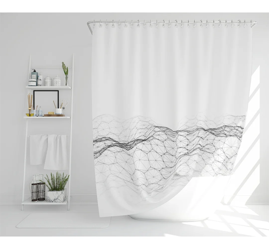 Futuristic Digital Landscape Designer Shower Curtain