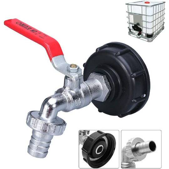 Ibc Tank Adapter 1/2' Thread Connector, Faucet 1000L Tank Faucet Rainwater Collector, Faucet Outlet Fitting Valve Tap Garden Hose Fittings