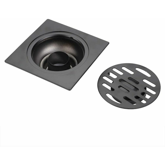 Square Shower Drain Stainless Steel With Removable Round Rotary Pattern Cover Floor Drain Anti-odor Bathroom Large Caliber Hair Catching (Common