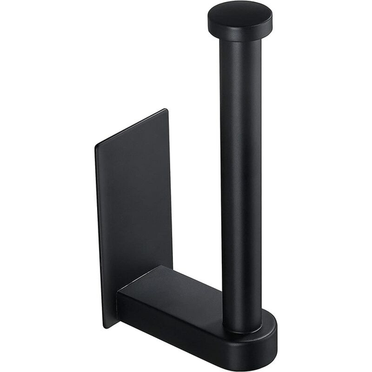 Toilet Paper Holder Self Adhesive - Black Toilet Roll Holder Adhesive Toilet Tissue Holder Stick on Wall for Bathroom and Kitchen, sus 304 Stainless