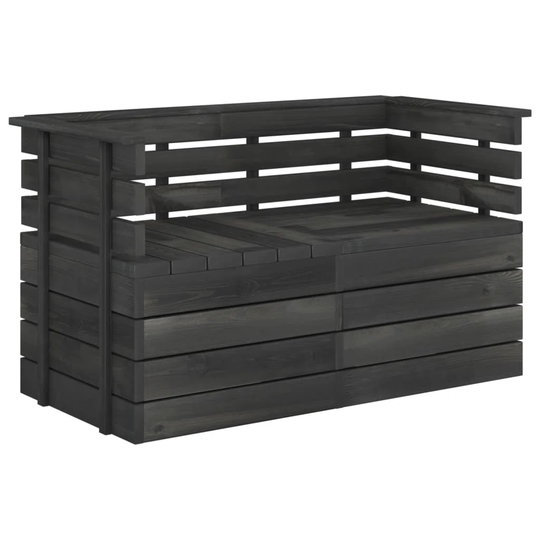 Garden 2-Seater Pallet Sofa Dark Grey Solid Pinewood
