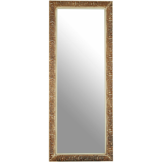 Champagne Finish Ridged Wall Mirror For Hallway Living Room And Bedroom Rectangular Mirror Stylish Decorative Mirror 133 x 53 x 3 - Premier Housewares