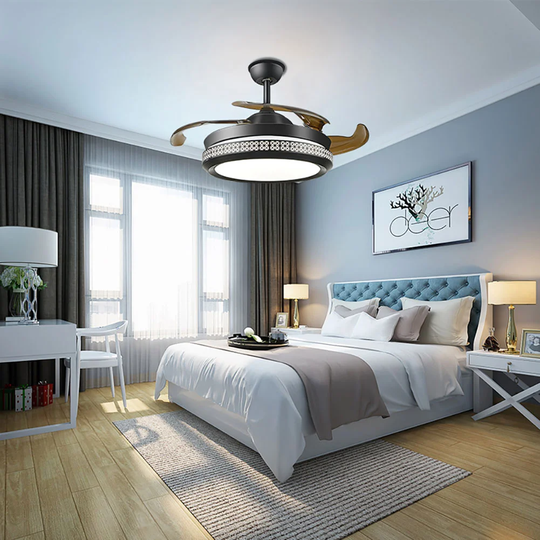 108Cm Cervantez 4 - Blade LED Ceiling Fan with Remote Control and Light Kit Included