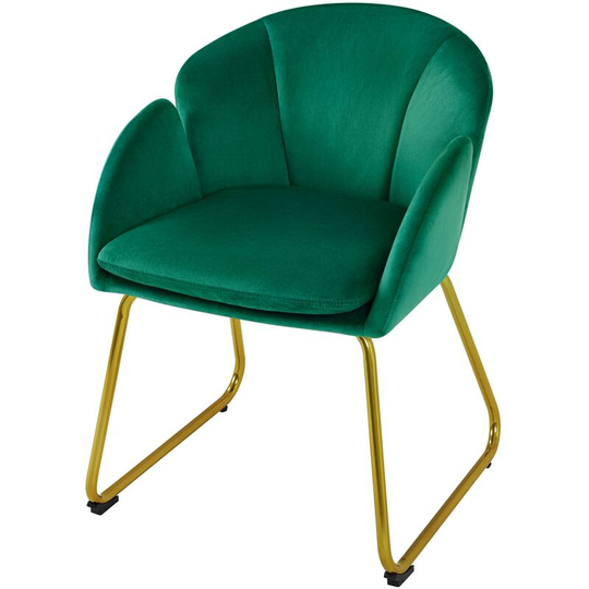 Accent Chair Flower Shape Velvet Armchair, Green - green - Yaheetech