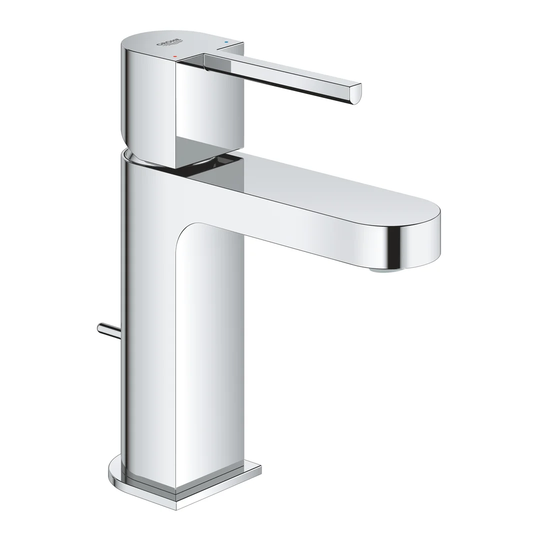 GROHE Plus single lever basin mixer, S-size, pop-up waste set. Water-saving tap in chrome finish. 32612003