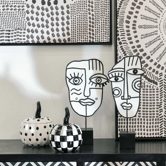 CERAMIC VASE WHITE/BLACK F16?20