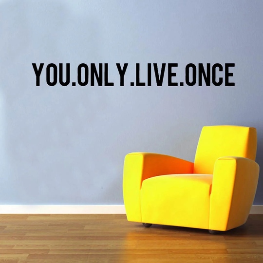 You Only Live Once Decal Wall Sticker