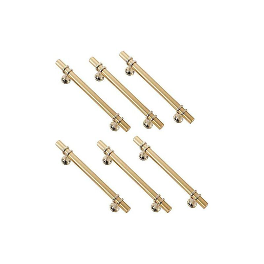 6pcs Gold Cabinet Handle Kitchen Cabinet Handle Hole Distance (128mm)