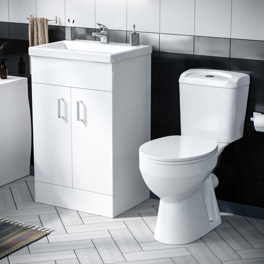 Nanuya 500mm Flat Pack Vanity & WC Toilet Pan with Soft Close Seat Suite