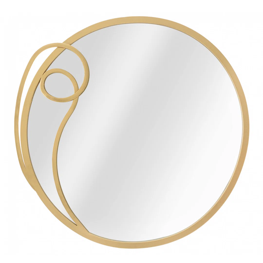 Morais Round Metal Framed Wall Mounted Accent Mirror in Gold