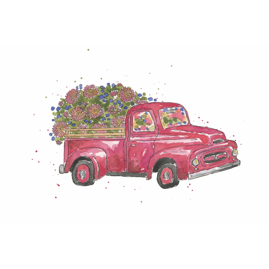 Flower Truck IV by Catherine McGuire - Wrapped Canvas Painting