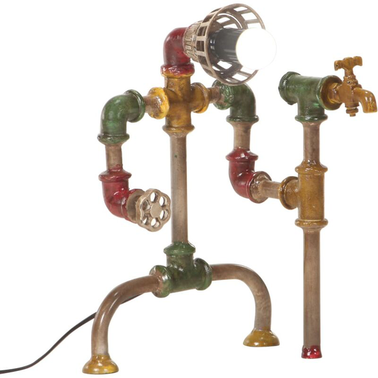 Vidaxl - Industrial Standing Lamp Water Pipe Design Iron Multicolour