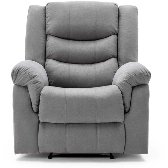 Seattle manual fabric recliner 3+2+1 suite sofa armchair set grey 1 seater - Grey