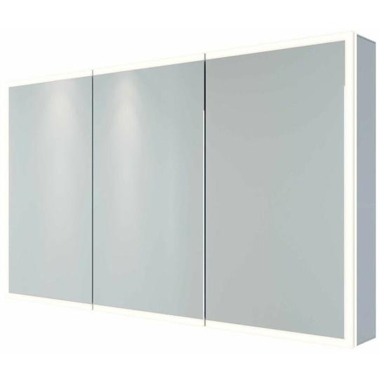 Rak Pisces Bathroom Mirror Cabinet Cupboard Triple Door Aluminium 700 x 1200mm