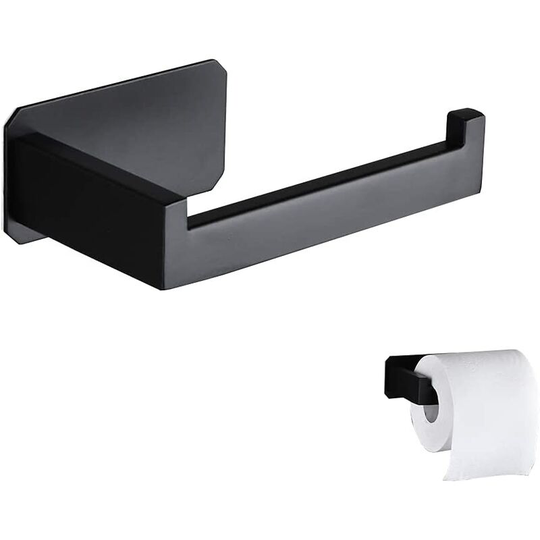 Gift - Black Toilet Paper Holder, Stainless Steel Roll Holder Toilet Paper Holder for Bathroom and Kitchen (Square)
