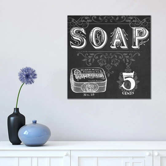 Chalkboard Bath Signs I by June Erica Vess - Wrapped Canvas Advertisement