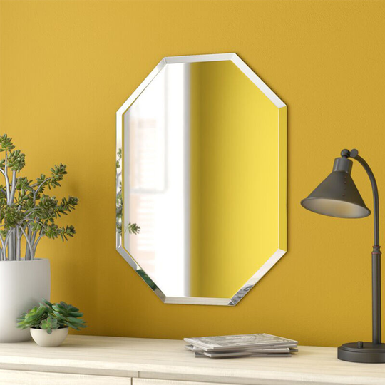 Livingandhome - Wall Mounted Mirror with Beveled Edge for Bathroom