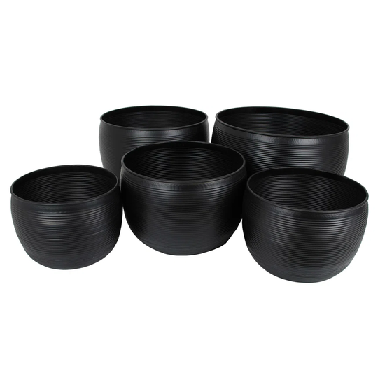 Jade 5 Piece Metal Plant Pot Set