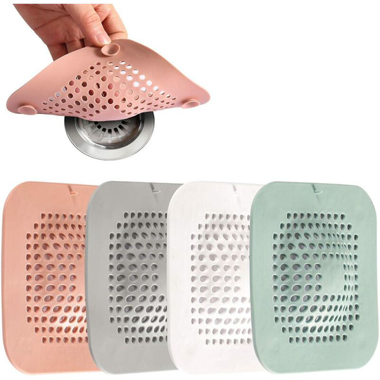 Sunflowergb - Shower Drain Catcher, Convex Cover Stopper with Suction Cup, Suit for Bathroom, Bathtub, Kitchen Set of 4