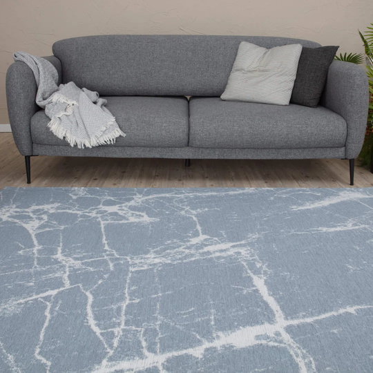 Fannan Flatweave Blue Rug