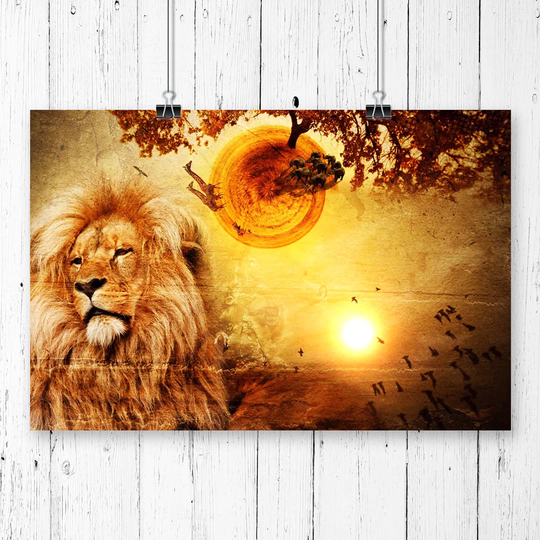 'Savannah Lion Art' Graphic Art