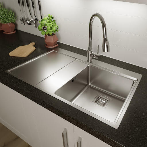 Sauber Stainless Steel Inset Kitchen Sink & Drainer 1 Bowl LH