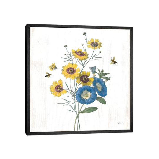 White Barn Flowers VIII Sq - Print on Canvas