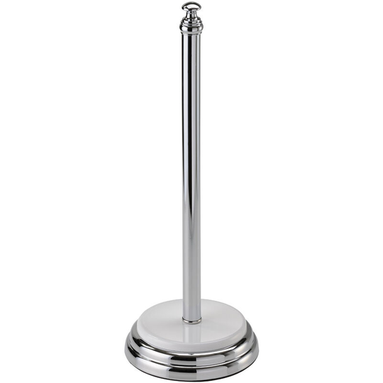 Opera Freestanding Spare Paper Holder, Chrome - Chrome/White