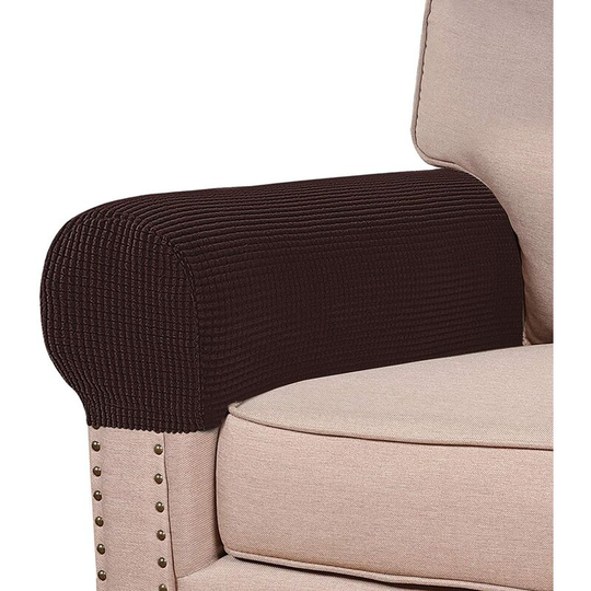 Stretch Armrest Covers for Chairs and Sofas Couch Arm Covers for Sofa Spandex Jacquard Armrest Covers Anti-Slip Furniture Protector Washable Armchair