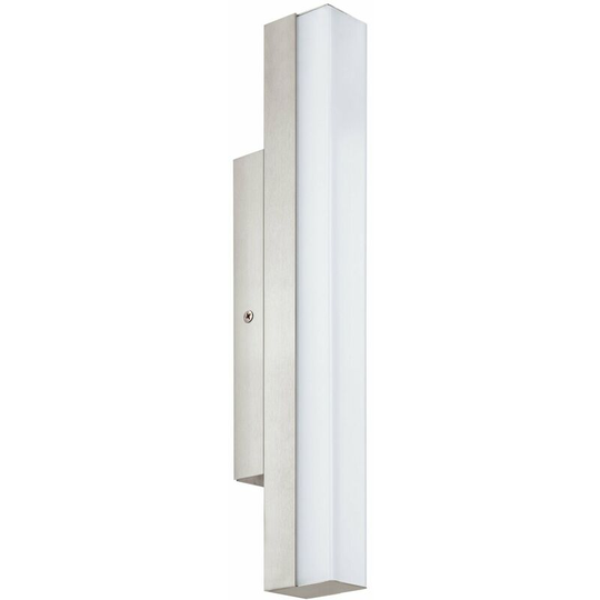 Wall/Mirror Light Satin Nickel Steel Shade White Plastic Bulb led 8W Included