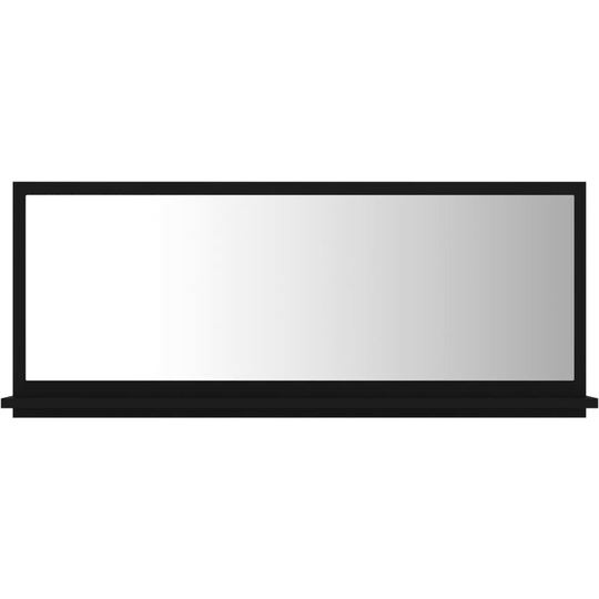 Bathroom Mirror Black 90x10.5x37 cm Engineered Wood Vidaxl Black
