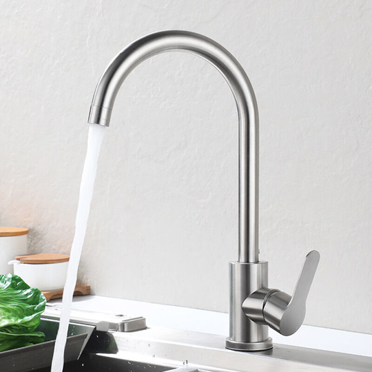 304 Stainless Steel Ball Kitchen Faucet Hot And Cold Water Tank Rotary Sink Faucet Household