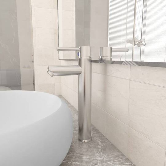 Bathroom Mixer Tap Silver 12x30 cm FF149091_UK - Topdeal