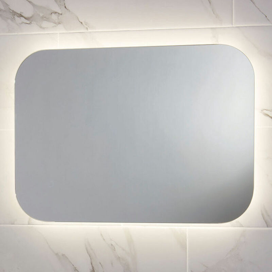 Orbit Aura LED Bathroom Mirror with Demister Pad and Shaver Socket 800mm H x 600mm W