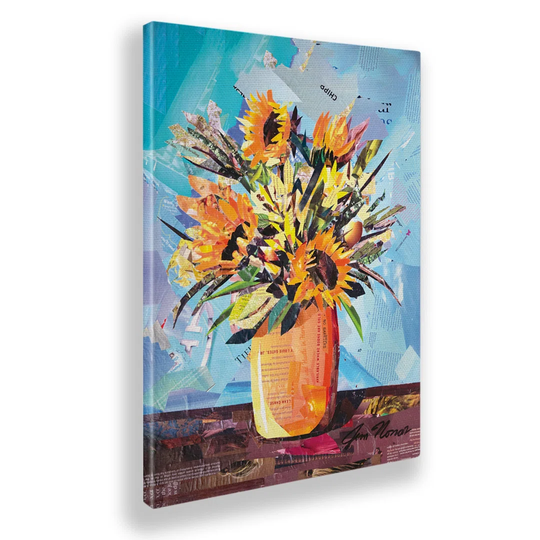 August Grove - Quadro - Jim Nonas - Composizione Con Girasoli - Tela Canvas - 70X100 - Pronto Da Appendere - Quadri Moderni Per La Casa