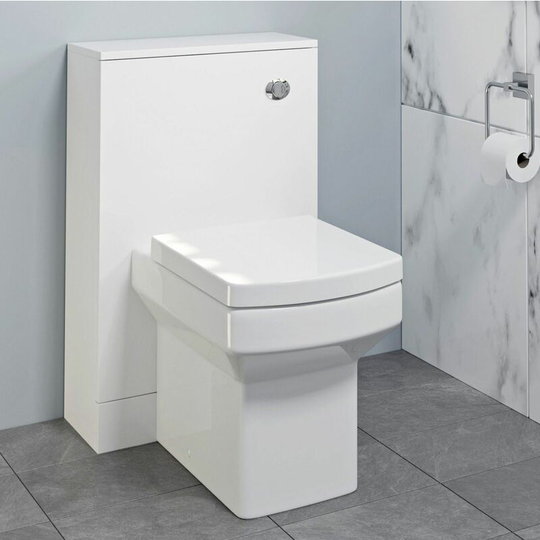 500mm Bathroom Toilet Concealed Cistern Pan Soft Close Seat White - White