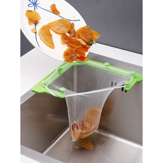 Triangular Sink Filter, Triangular Mesh Hanging Sink Net Bag, Kitchen Leftover Filter Basket, Kitchen Corner Sink Garbage Storage Rack Holder