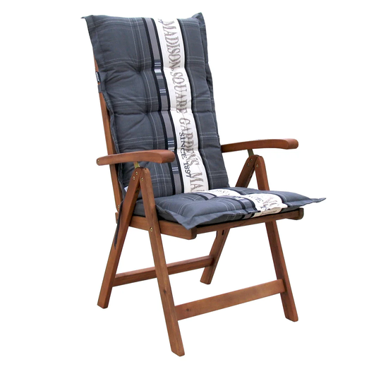 Mayela Folding Eucalyptus Patio Dining Armchair with Cushion