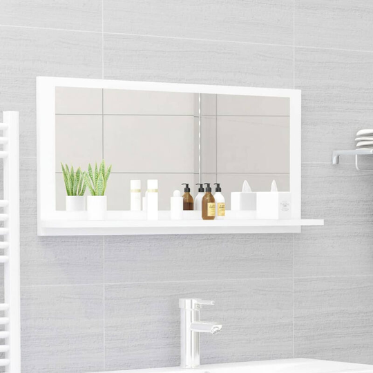 Bathroom Mirror White 80x10.5x37 cm Chipboard