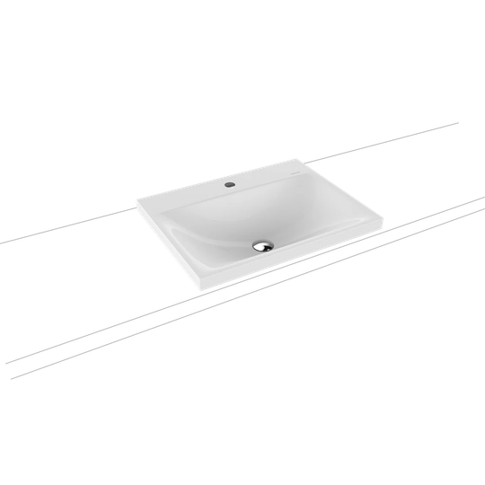 Silenio White Steel Enamel Rectangular Bathroom Sink