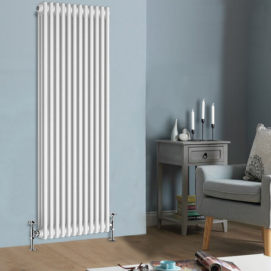 NRG - Traditional Cast Iron Style Radiator Central Heating Rads White Vertical 3 Column 1800x560mm
