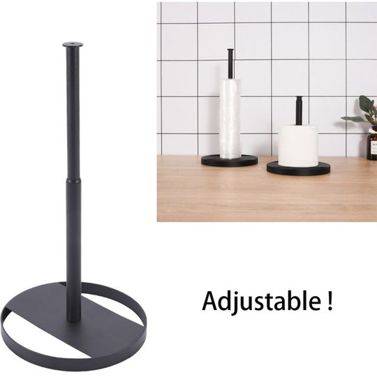 Sunflowergb - 1PCS Retractable Paper Towel Holder, Stainless Steel Paper Towel Holder Countertop, Paper Towel Rack for Kitchen, Bedroom, Bathroom,