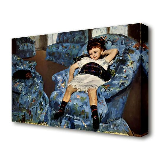 Small Girl in the Blue Armchair by Mary Cassatt - Wrapped Canvas Painting Print