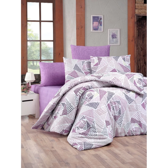 Taylah Lilac/White/Grey Duvet Cover Set
